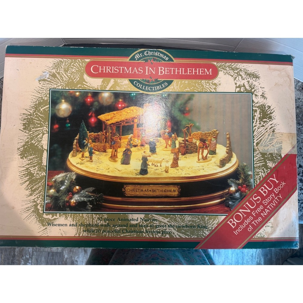 Mr Christmas Christmas In Bethlehem Animated 32 Piece Nativity Set W/ Music 1997